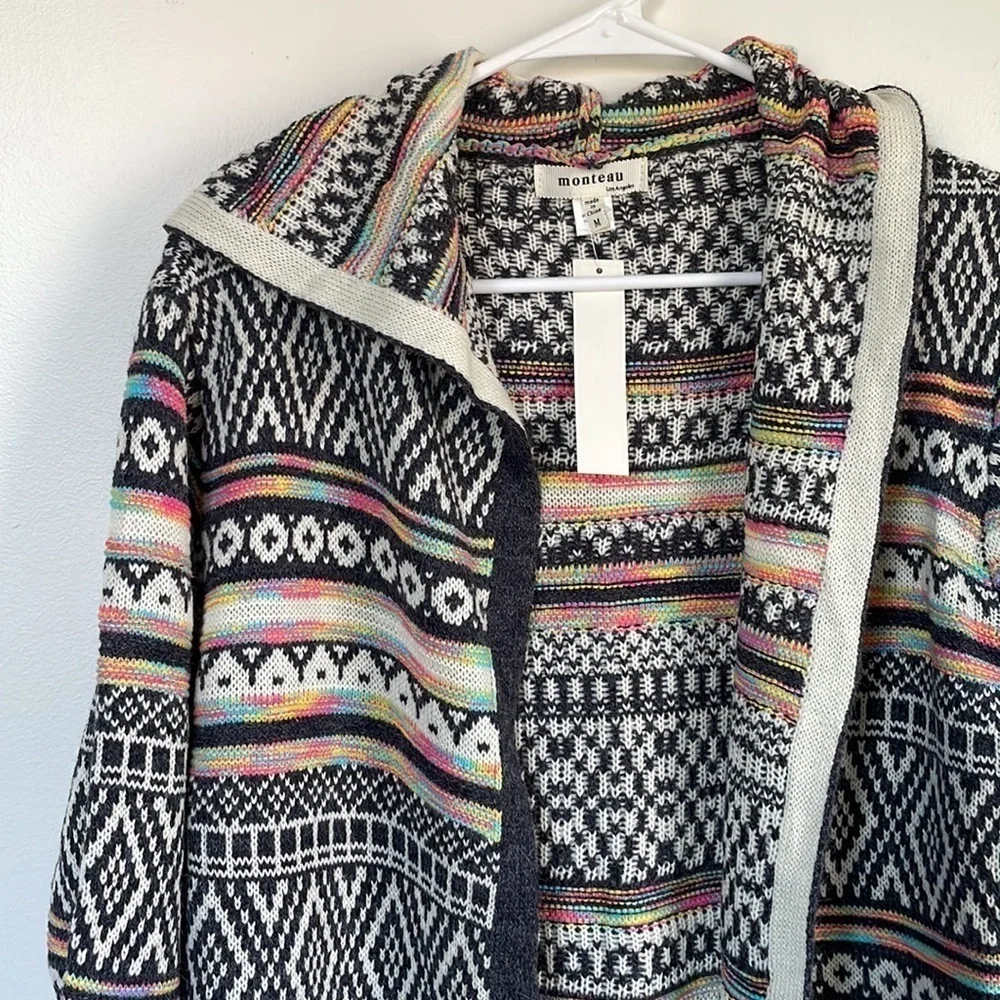 NWT Monteau multi-colored oversized sweater